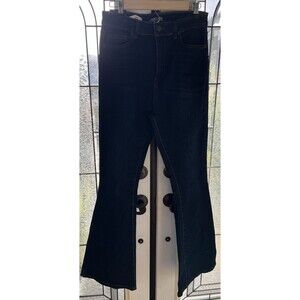 Sweet Look Flare Womens Jeans Size 15 Dark Wash Blue Denim Tall Skinny Wide Leg